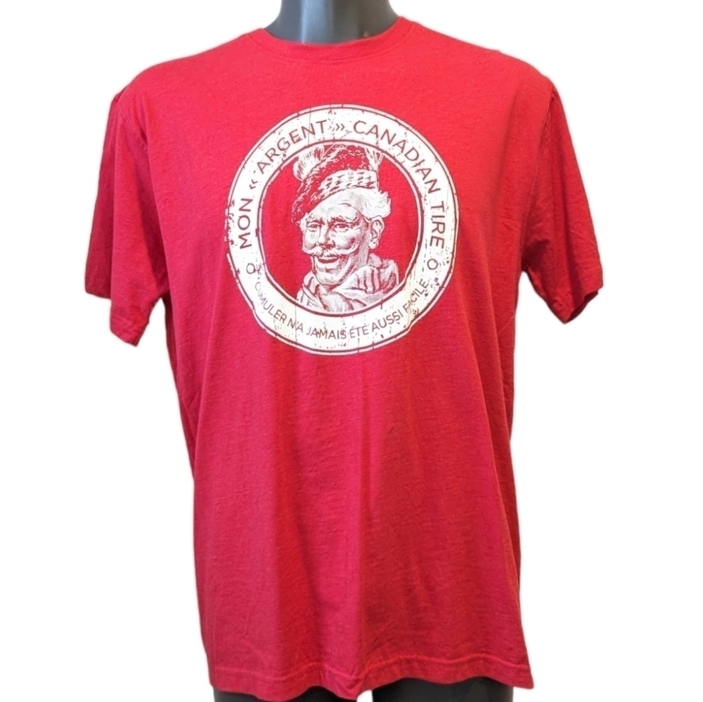 Canadian Tire Red Employee T Shirt Large Money Logo